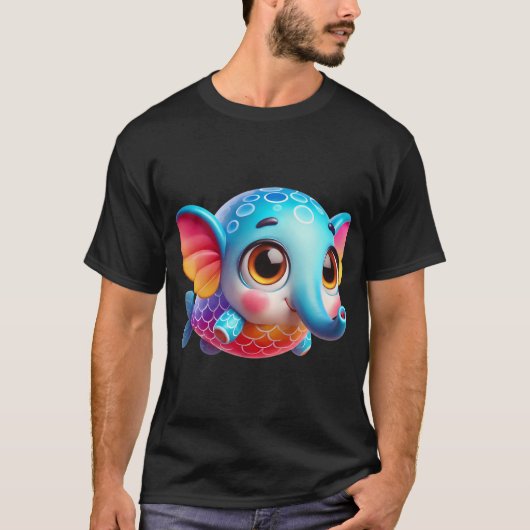 Schattige Olifant Vis T-shirt (Voorkant)