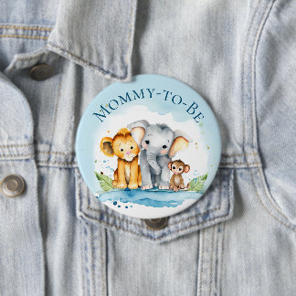 Schattige Olifant & Vrienden Mammie-to-be Baby sho Ronde Button 4,0 Cm