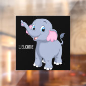 Schattige olifant warm en uitnodigend Afbeelding Raamsticker (Vel 2)
