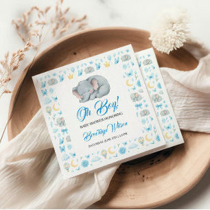 Schattige Olifant Waterverf Baby Shower voor Jonge Servet