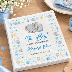 Schattige Olifant Waterverf Baby Shower voor Jonge Servet