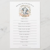 Schattige Olifant Wensen voor Baby Shower (Voorkant)