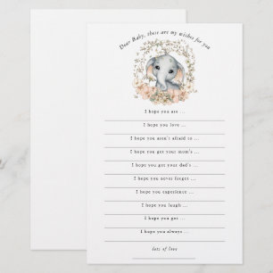 Schattige Olifant Wensen voor Baby Shower