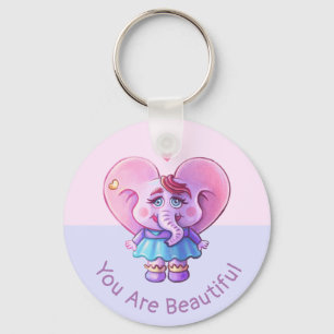Schattige Olifant Zegt Dat Je Mooi Bent Sleutelhanger