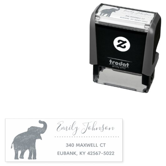 schattige olifant  zelfinktende stempel (In situ)