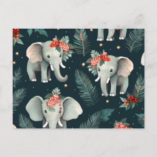 Schattige olifanten kerstgroeten briefkaart