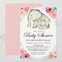Schattige olifanten meisje Baby shower