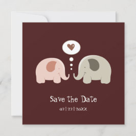 Schattige Olifanten - Save the Date uitnodiging