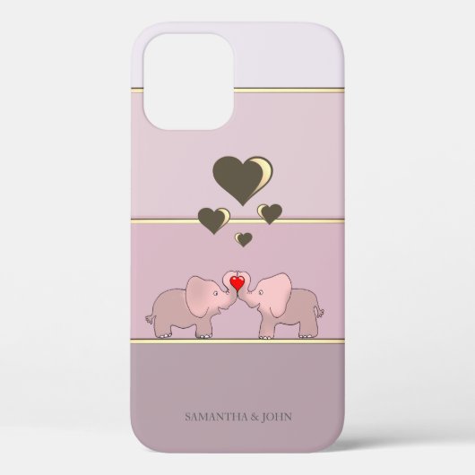 Schattige Olifanten Verliefd Case-Mate iPhone Case (Achterkant)