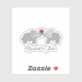 Schattige Olifanten Verliefd - Persoonlijk Sticker (Vel)