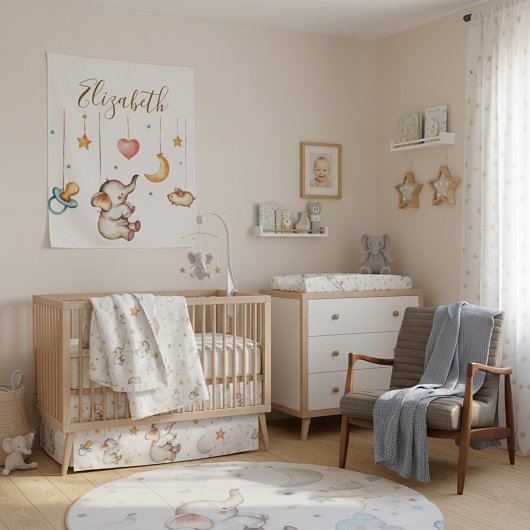 Schattige olifantenbaby wandkleed