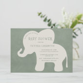Schattige olifantengroen Baby shower Kaart (Staand voorkant)