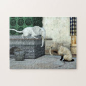 Schattige olifantenkatten legpuzzel (Horizontaal)