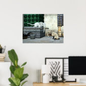 Schattige olifantenkatten poster (Thuiskantoor)