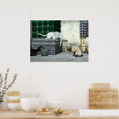 Schattige olifantenkatten poster (Keuken)