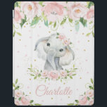Schattige olifantenpasta Blush Pink Floral iPad Cover<br><div class="desc">c) De Happy Cat Studio</div>