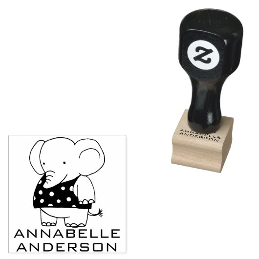 Schattige olifantenstempel rubberstempel (Gestempeld)