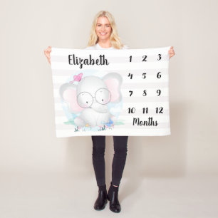 Schattige olifantenvlinder Baby Fleece Deken