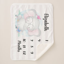 Schattige olifantenvlinder Baby Sherpa Deken