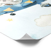 Schattige Olifantsvliegtuig Adventure Blue Sky Poster (Hoek)