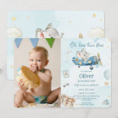 Schattige Olifantvliegtuig Avontuur Tijd vliegt Ve Kaart (Voorkant / Achterkant)