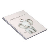 Schattige Olifantvogel Notitieboek (Rechterzijde)