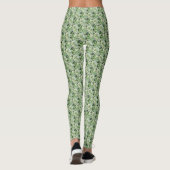 Schattige Olijfgroen Bloempatroon Stijlvolle Vrouw Leggings (Achterkant)
