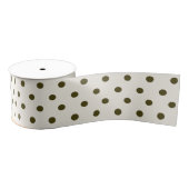 Schattige Olijfgroen en Oude Kant Polka Dots Patro Grosgrain Lint (Spoel)