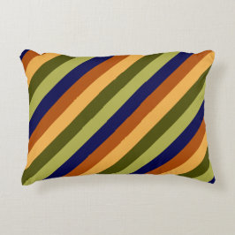Schattige Olijfsalie Navy Stripes Accent Kussen