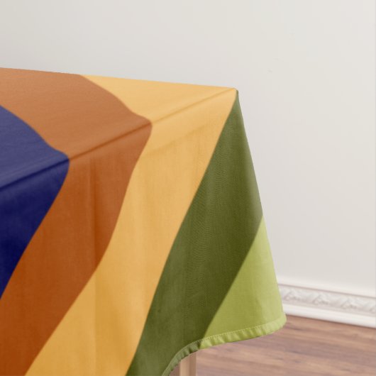 Schattige Olijfsalie Navy Stripes Groot tafelkleed (Voorbeeld)