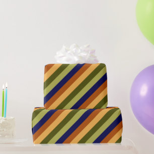 Schattige Olijfsalie Navy Stripes Verpakpapier Cadeaupapier