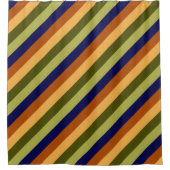 Schattige Olijfwijze Navy Stripes Douchegordijn (Voorkant)