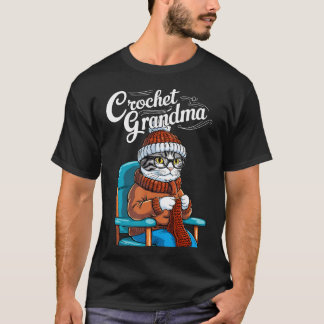 Schattige oma kat haakwerk haakwerk oma oma breien t-shirt