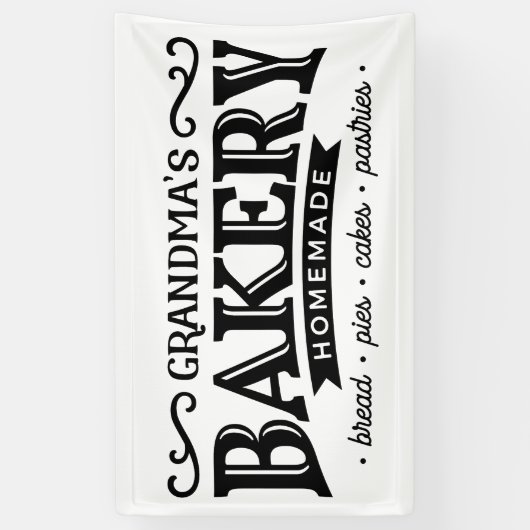 Schattige Oma's keuken Bakkerij decor banner (Verticaal)