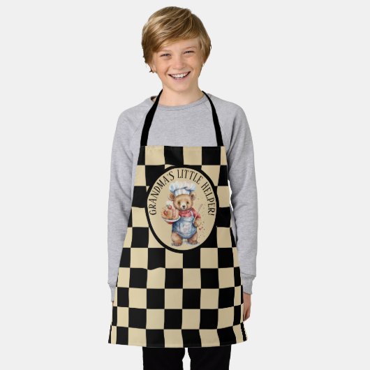 Schattige Oma's kleine helper voeg tekst toe Schort (Gedragen)