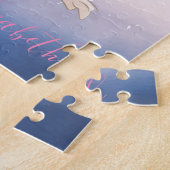 Schattige Ombre Colorful Cute Flamingo Legpuzzel (Zijkant)