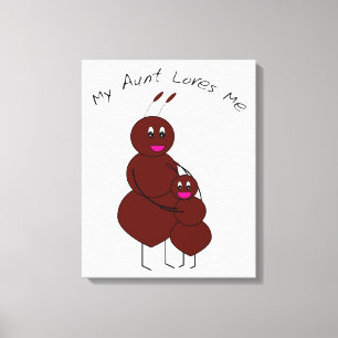 Schattige omhelzing tante en nicht familie mier ca canvas afdruk