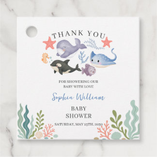 Schattige Onder De Zee Aquarel Baby Borrel Bedankjes Labels