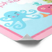 Schattige Onder de Zee Roze/Meisje Poster/Print Poster (Hoek)