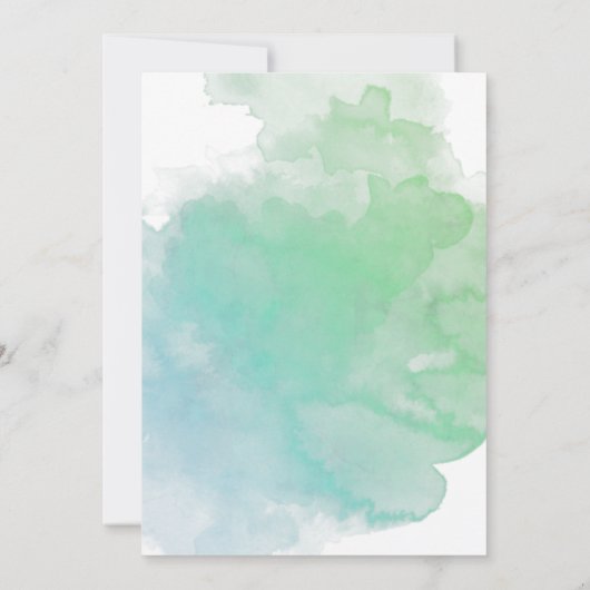 Schattige onder de Zee Waterverf Verjaardagsuitnod Kaart (Achterkant)