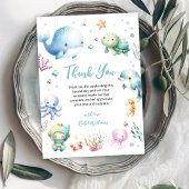 Schattige onder het zee Baby shower Bedankkaart