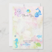 Schattige onder het Zee Baby shower bedankpas (Voorkant)
