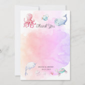 Schattige onder het Zee Baby shower bedankpas (Voorkant)