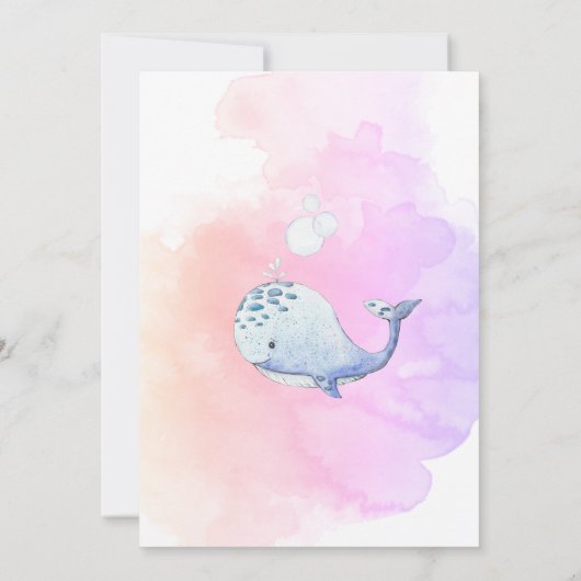 Schattige onder het Zee Baby shower bedankpas (Achterkant)