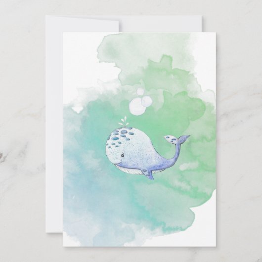 Schattige onder het Zee Baby shower bedankpas (Achterkant)