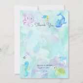 Schattige onder het Zee Baby shower bedankpas (Voorkant)