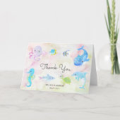 Schattige onder het Zee Baby shower bedankpas Kaart (Voorkant)
