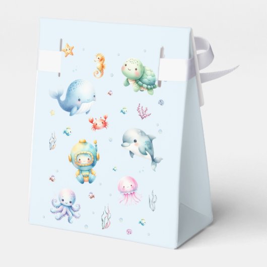 Schattige onder het zee Baby shower Dank u Bedankdoosjes (Achterkant)