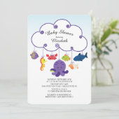 Schattige Onder het Zee Baby Shower Invitations Kaart (Staand voorkant)