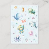 Schattige Onder het zee Baby shower Luier Raffle Informatiekaartje (Achterkant)